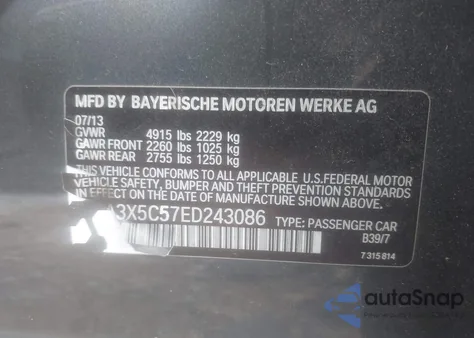 2014 BMW 328I Gran Turismo xDrive z USA, uszkodzony, nr VIN WBA3X5C57ED243086